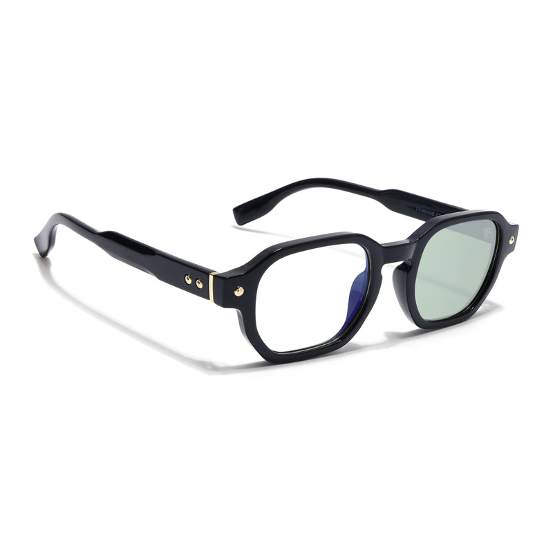 Voyage Black Hexagonal Eyeglasses for Men & Women (FY99288FMG9278)