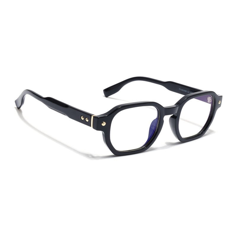 Voyage Black Hexagonal Eyeglasses for Men & Women (FY99288FMG9279)