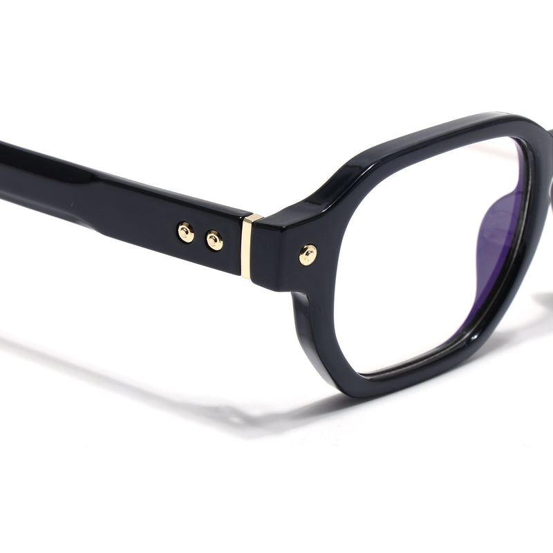 Voyage Black Hexagonal Eyeglasses for Men & Women (FY99288FMG9279)