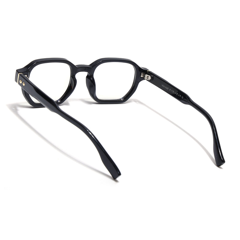 Voyage Black Hexagonal Eyeglasses for Men & Women (FY99288FMG9279)