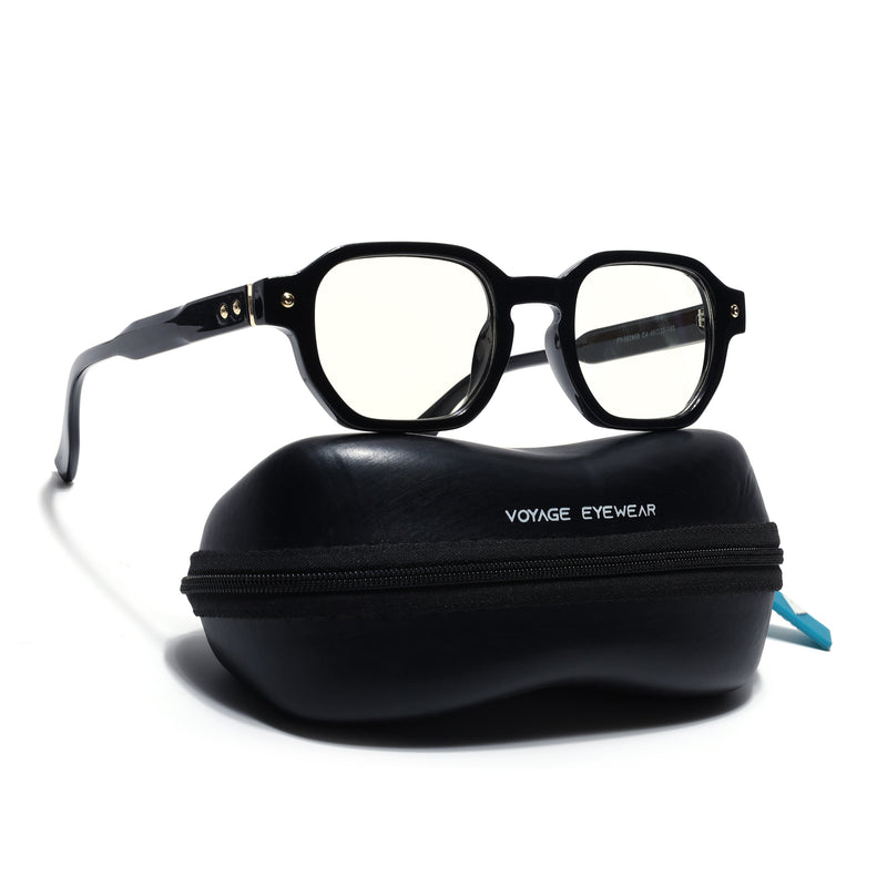 Voyage Black Hexagonal Eyeglasses for Men & Women (FY99288FMG9279)