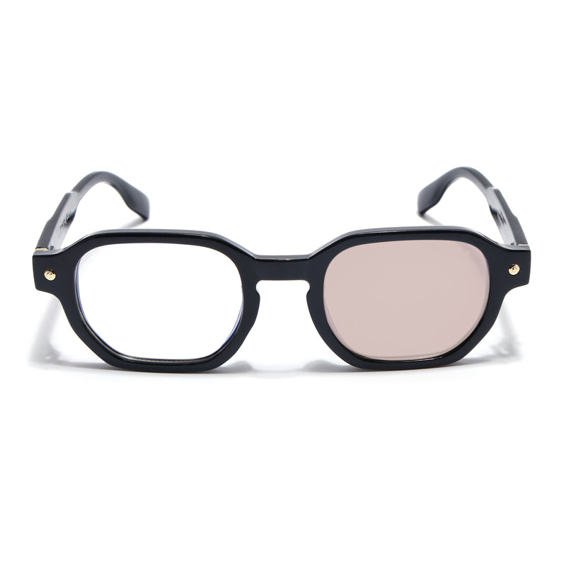 Voyage Black Hexagonal Eyeglasses for Men & Women (FY99288FMG9279)