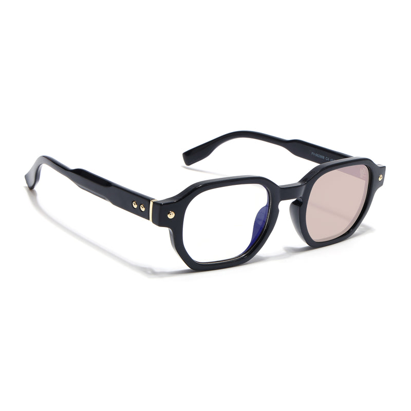 Voyage Black Hexagonal Eyeglasses for Men & Women (FY99288FMG9279)