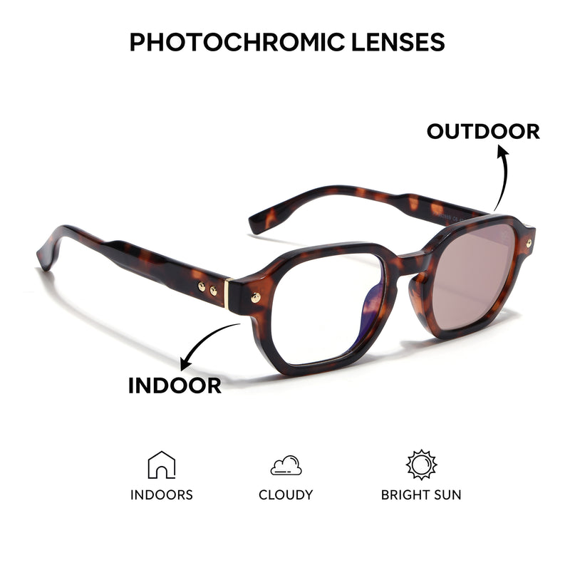 Voyage Demi Brown Hexagonal Eyeglasses for Men & Women (FY99288FMG9280)