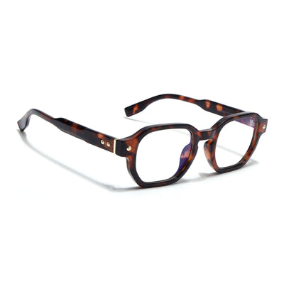 Voyage Demi Brown Hexagonal Eyeglasses for Men & Women (FY99288FMG9280)