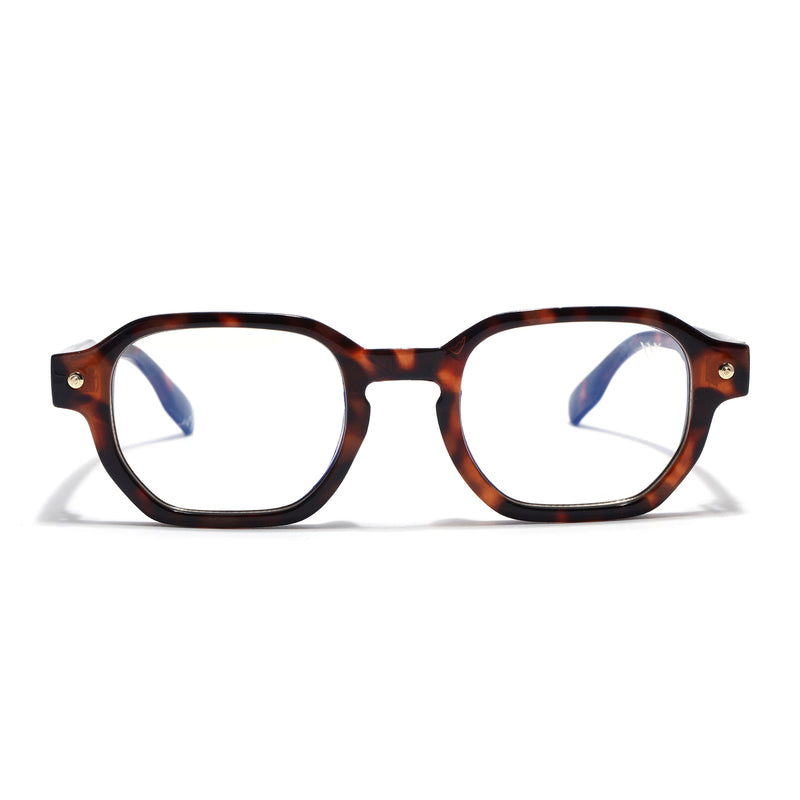 Voyage Demi Brown Hexagonal Eyeglasses for Men & Women (FY99288FMG9280)