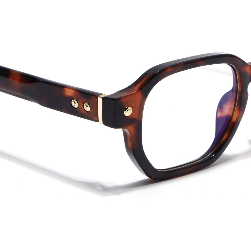 Voyage Demi Brown Hexagonal Eyeglasses for Men & Women (FY99288FMG9280)