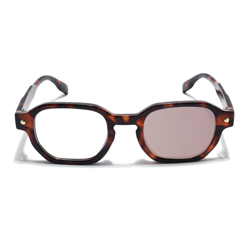 Voyage Demi Brown Hexagonal Eyeglasses for Men & Women (FY99288FMG9280)
