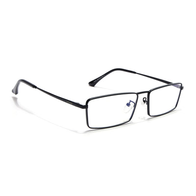 Voyage Black Rectangle Eyeglasses for Men & Women (G025FMG8074)