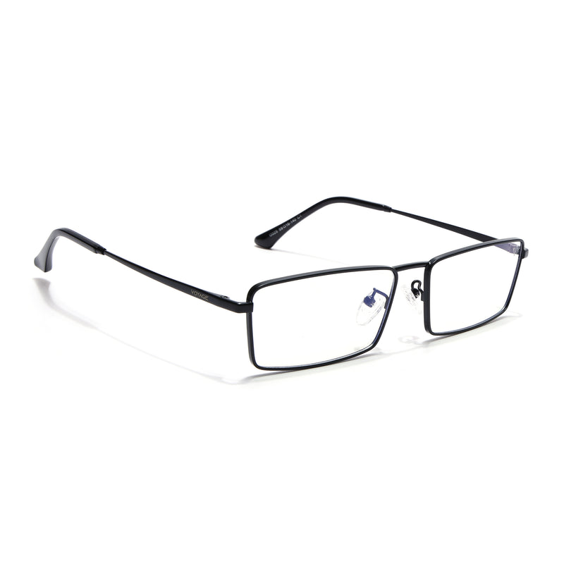 Voyage Black Rectangle Eyeglasses for Men & Women (G025FMG8074)