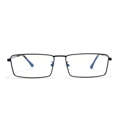 Voyage Black Rectangle Eyeglasses for Men & Women (G025FMG8074)
