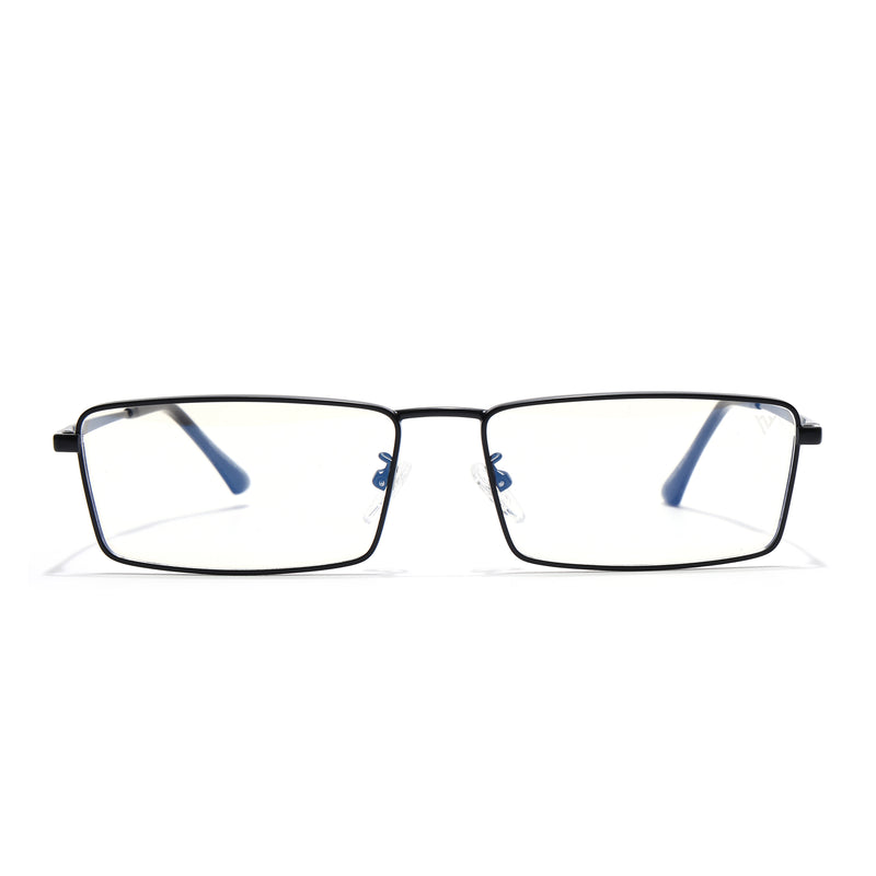 Voyage Black Rectangle Eyeglasses for Men & Women (G025FMG8074)