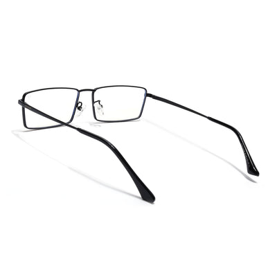 Voyage Black Rectangle Eyeglasses for Men & Women (G025FMG8074)