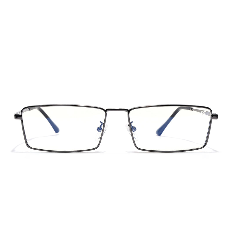 Voyage Grey Rectangle Eyeglasses for Men & Women (G025FMG8076)