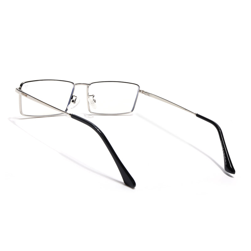 Voyage Silver Rectangle Eyeglasses for Men & Women (G025FMG8077)