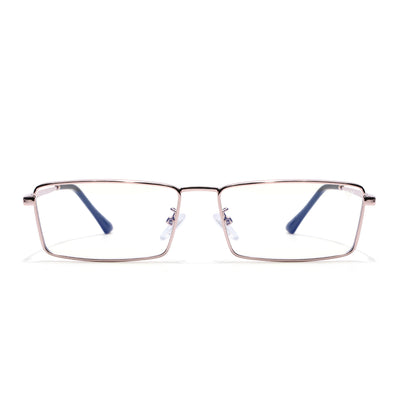 Voyage Rose Gold Rectangle Eyeglasses for Men & Women (G025FMG8078)