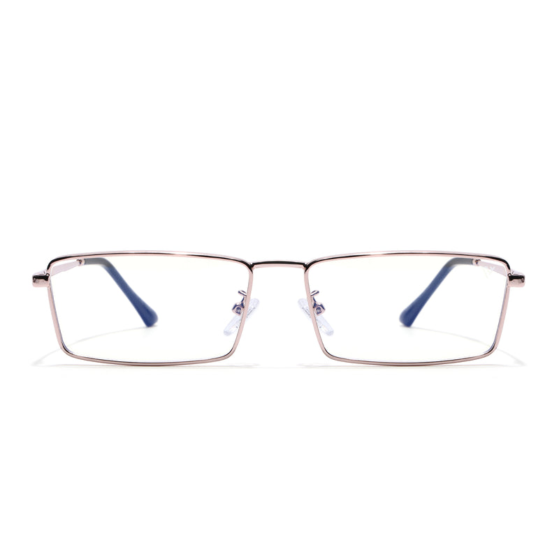 Voyage Rose Gold Rectangle Eyeglasses for Men & Women (G025FMG8078)