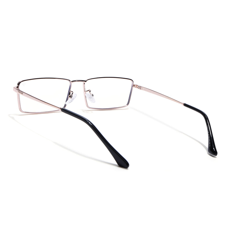 Voyage Rose Gold Rectangle Eyeglasses for Men & Women (G025FMG8078)