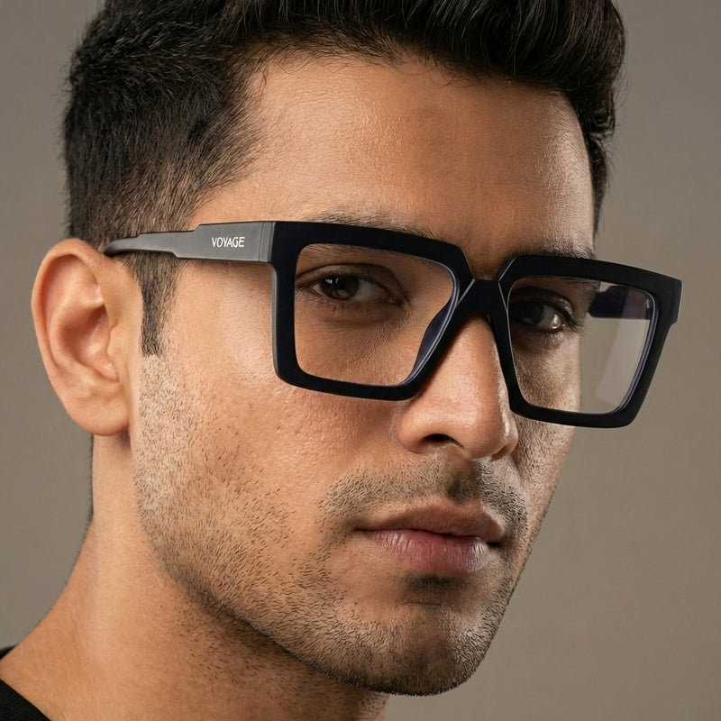 Voyage Verso Matt Black Wayfarer Eyeglasses for Men & Women (8774MG5165-C3)