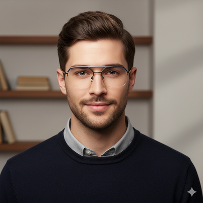 Voyage Golden & Black Half Rim Eyeglasses for Men & Women (73017FMG7093-C1)