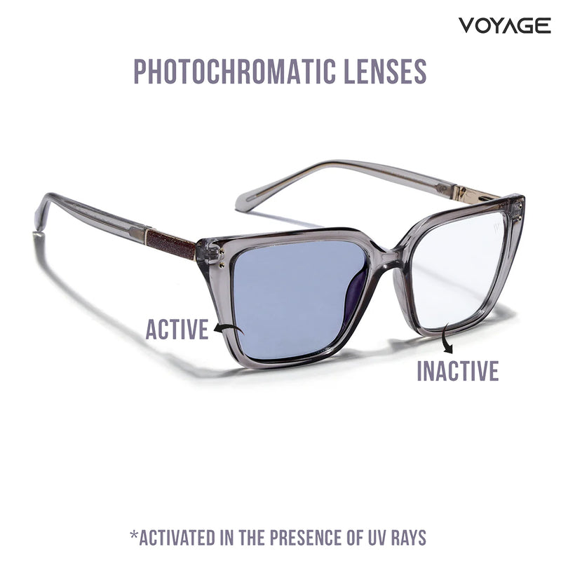 Voyage Glam Grey Cateye Photochromic lens Eyeglasses for Women (95005FMG7812)