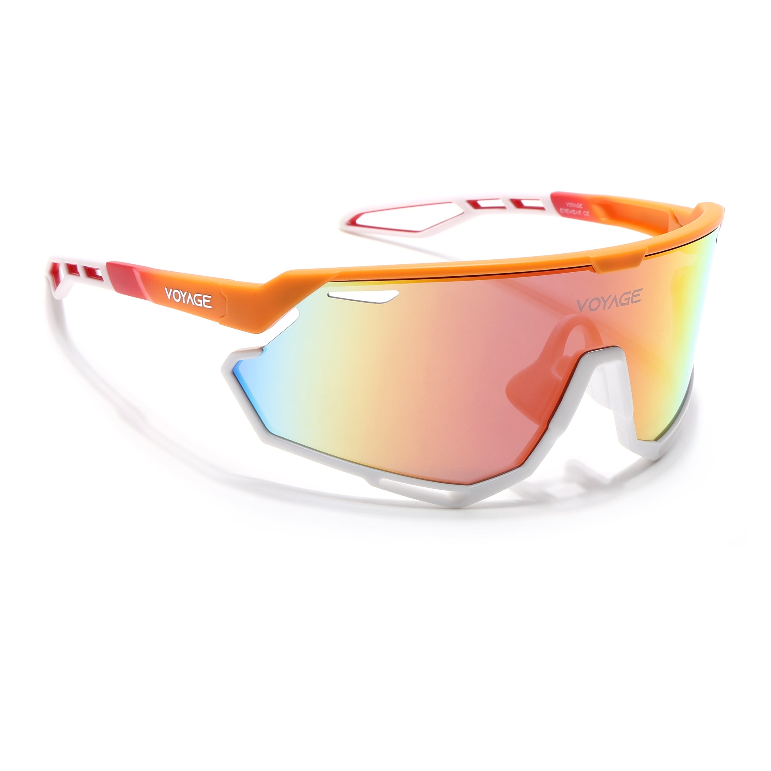 Voyage Select Drift Sunglasses (Multicolor Lens | Orange & White Frame - SLMG6343)