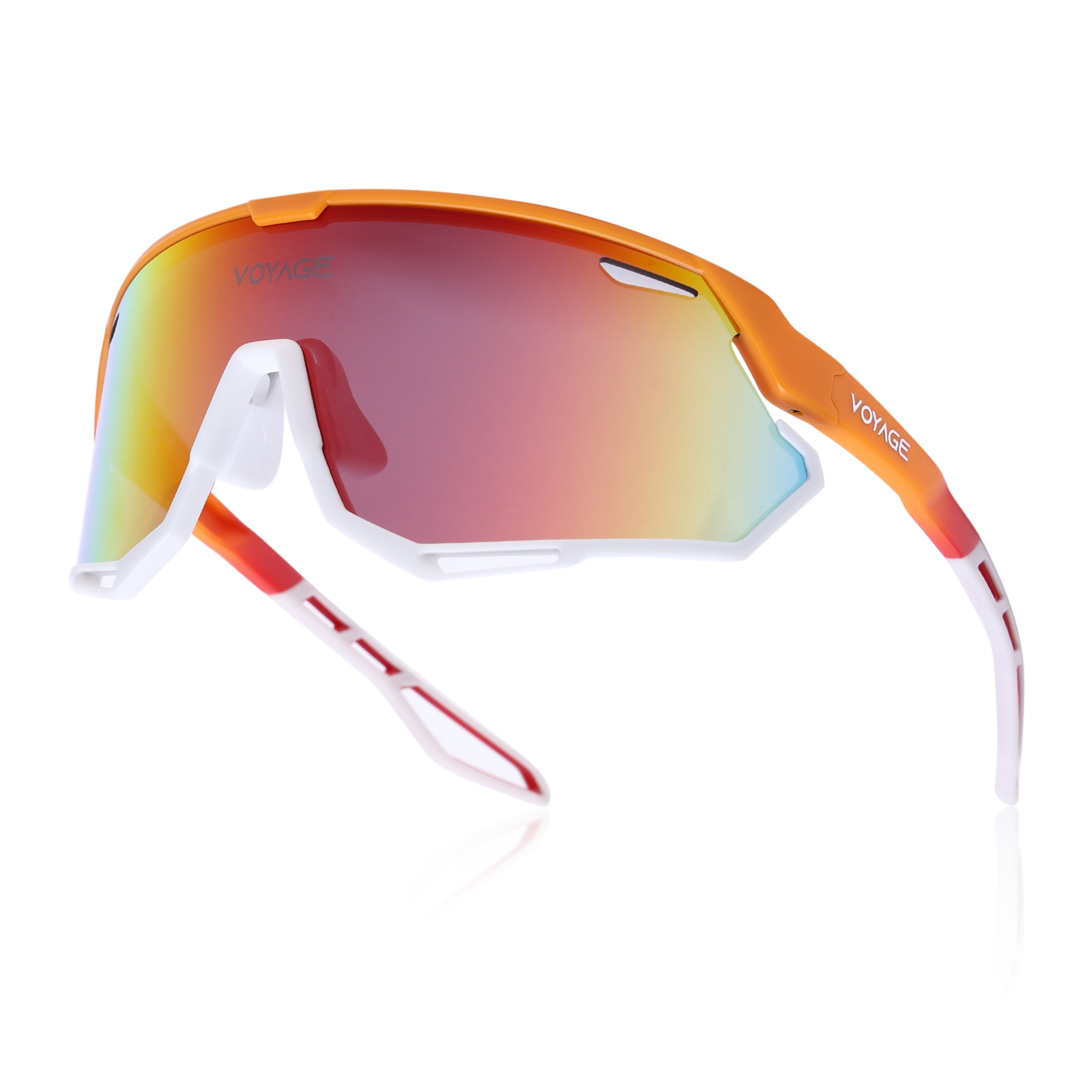 Voyage Select Drift Sunglasses (Multicolor Lens | Orange & White Frame - SLMG6343)