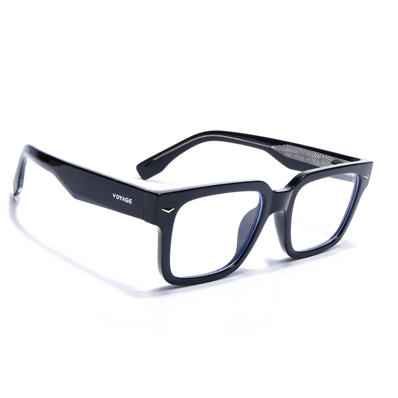 Obsidian | Voyage Black Rectangle Eyeglasses for Men & Women (K027FMG8026)