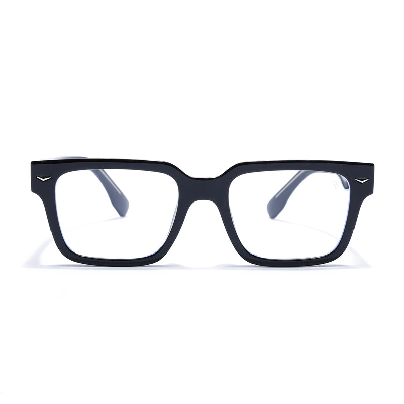 Obsidian | Voyage Black Rectangle Eyeglasses for Men & Women (K027FMG8026)