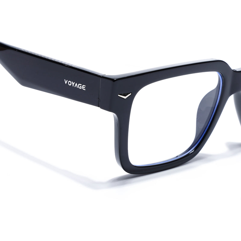 Obsidian | Voyage Black Rectangle Eyeglasses for Men & Women (K027FMG8026)