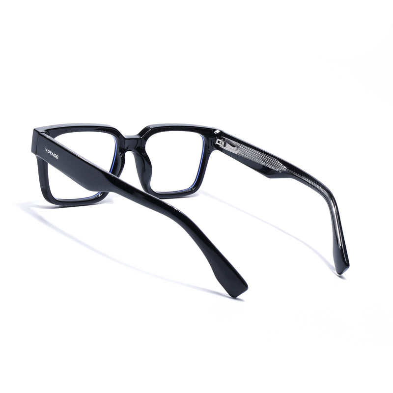 Obsidian | Voyage Black Rectangle Eyeglasses for Men & Women (K027FMG8026)