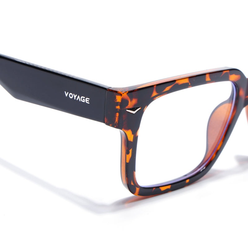 Obsidian | Voyage Demi Brown Rectangle Eyeglasses for Men & Women (K027FMG8028)