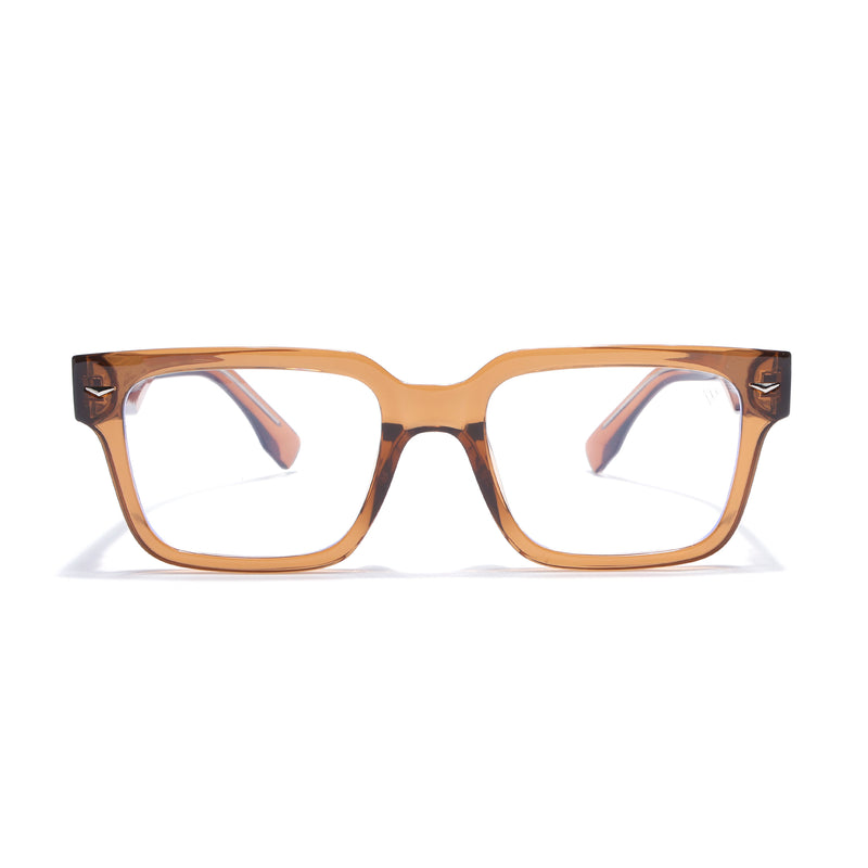 Obsidian | Voyage Brown Rectangle Eyeglasses for Men & Women (K027FMG8029)