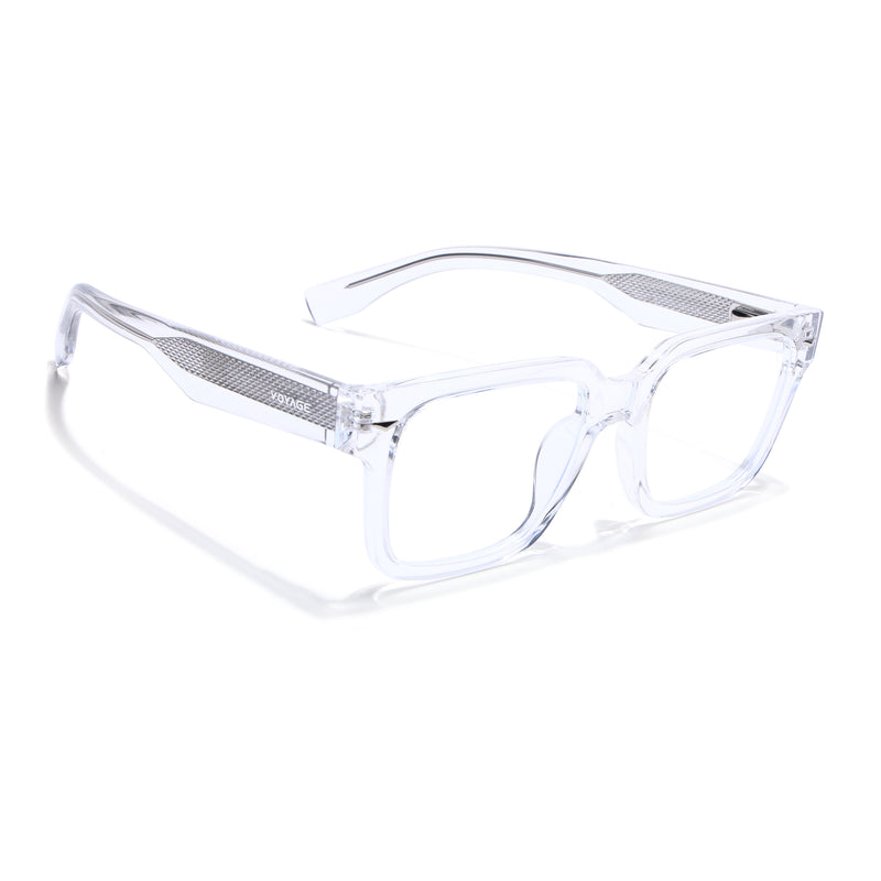 Obsidian | Voyage Transparent Rectangle Eyeglasses for Men & Women (K027FMG8032)