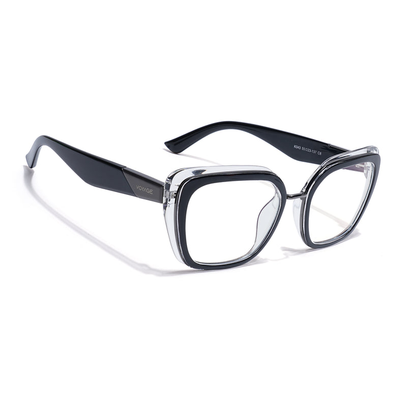 Voyage Black Cateye Eyeglasses for Women (K043FMG8580)