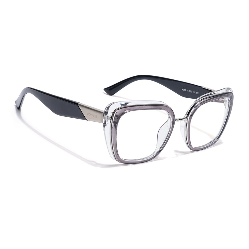 Voyage Grey Cateye Eyeglasses for Women (K043FMG8581)