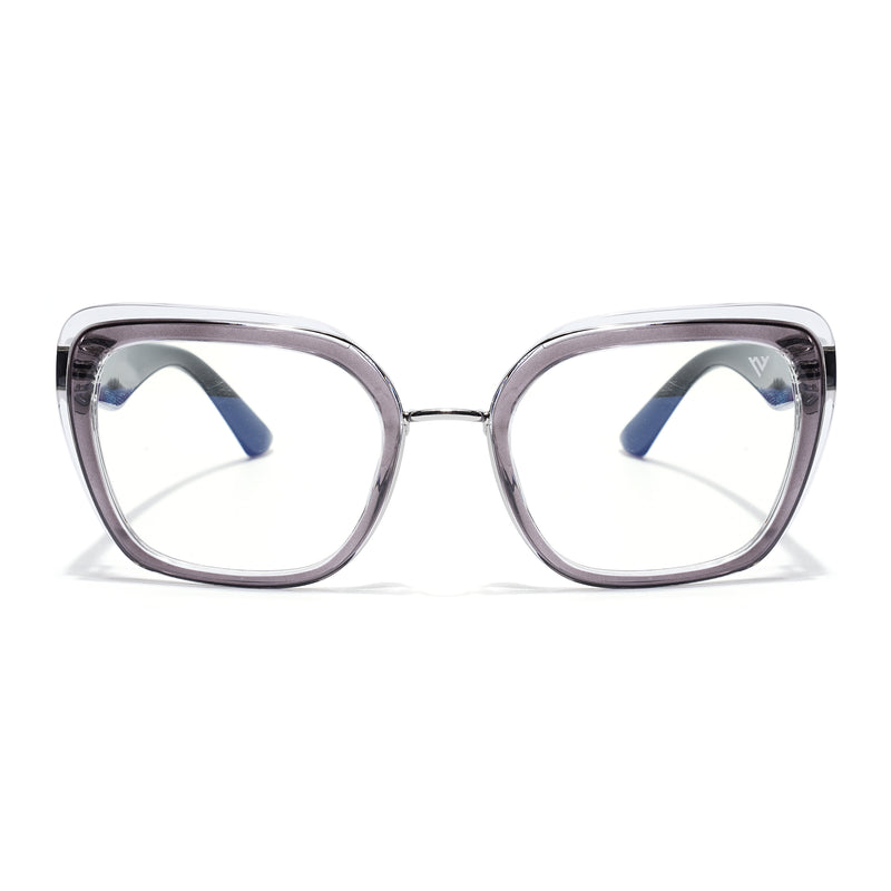 Voyage Grey Cateye Eyeglasses for Women (K043FMG8581)