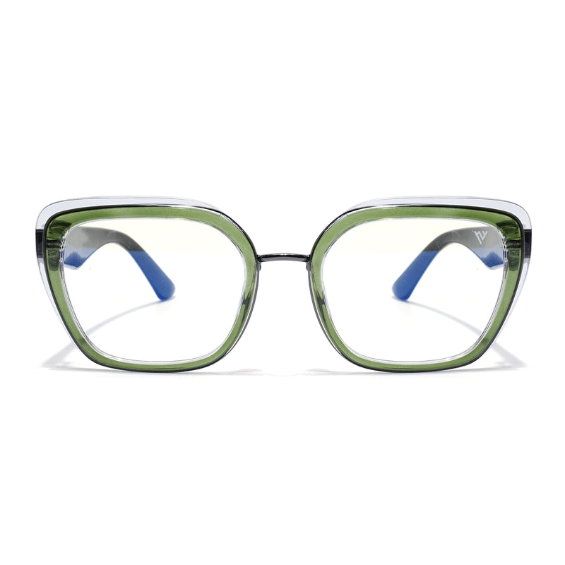 Voyage Green Cateye Eyeglasses for Women (K043FMG8582)