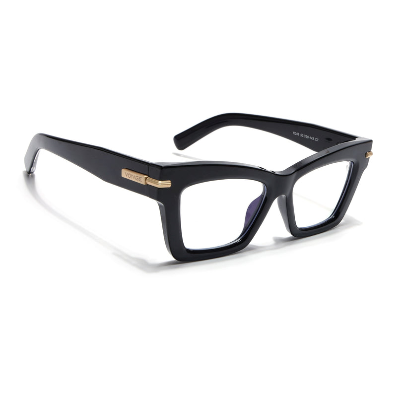 Voyage Black Cateye Eyeglasses for Women (K048FMG8990)