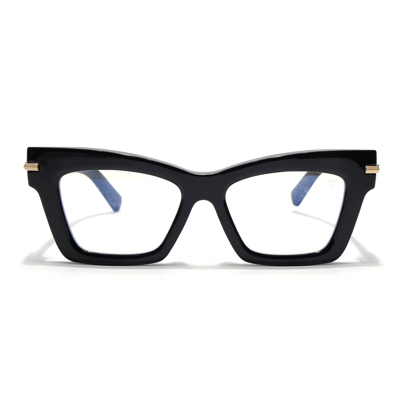 Voyage Black Cateye Eyeglasses for Women (K048FMG8990)