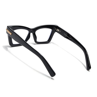 Voyage Black Cateye Eyeglasses for Women (K048FMG8990)