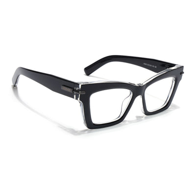 Voyage Black & Transparent Cateye Eyeglasses for Women (K048FMG8991)