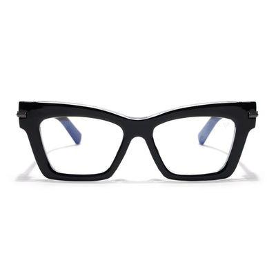 Voyage Black & Transparent Cateye Eyeglasses for Women (K048FMG8991)