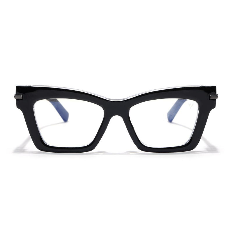 Voyage Black & Transparent Cateye Eyeglasses for Women (K048FMG8991)