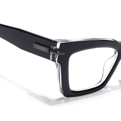 Voyage Black & Transparent Cateye Eyeglasses for Women (K048FMG8991)