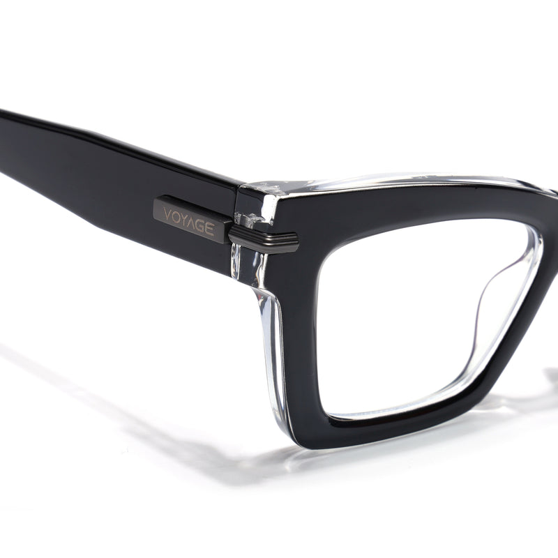 Voyage Black & Transparent Cateye Eyeglasses for Women (K048FMG8991)