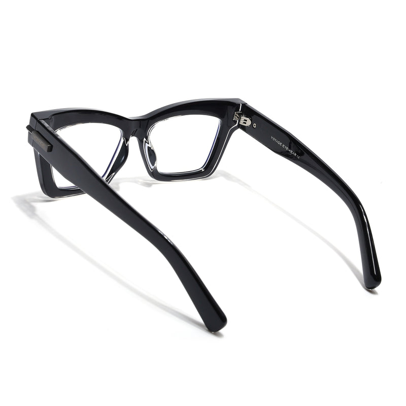 Voyage Black & Transparent Cateye Eyeglasses for Women (K048FMG8991)