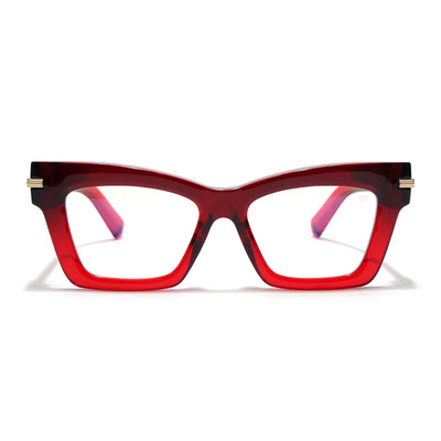 Voyage Red Cateye Eyeglasses for Women (K048FMG8992)