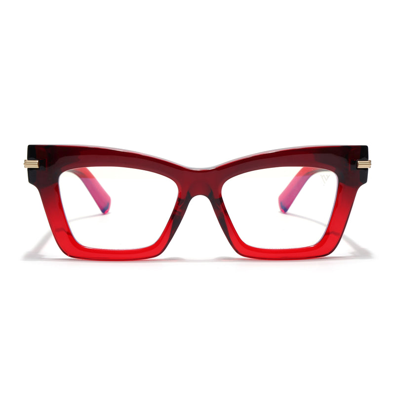 Voyage Red Cateye Eyeglasses for Women (K048FMG8992)