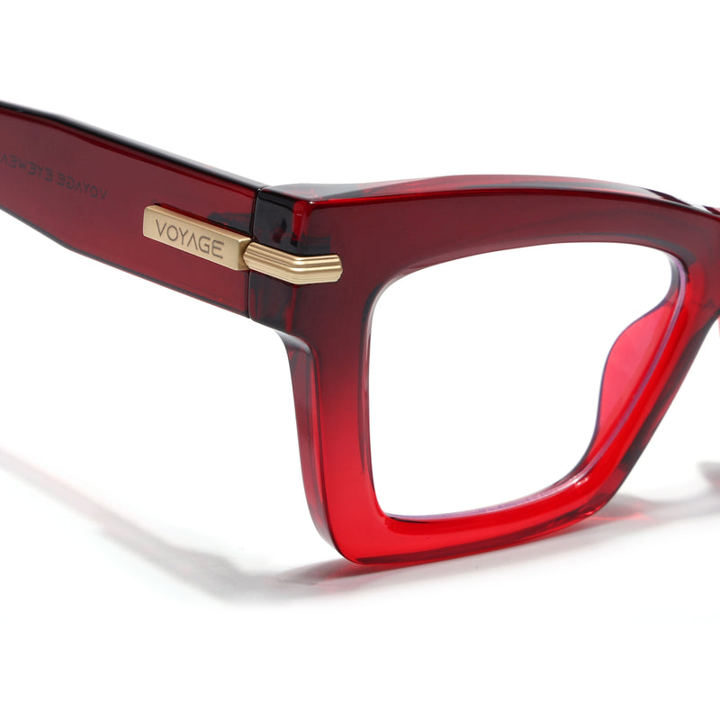 Voyage Red Cateye Eyeglasses for Women (K048FMG8992)